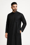 Men’s Quati Thobe Cotton black arabic jubba for men– Premium Vietnam Fabric Islamic Jubba | Isliba - 54