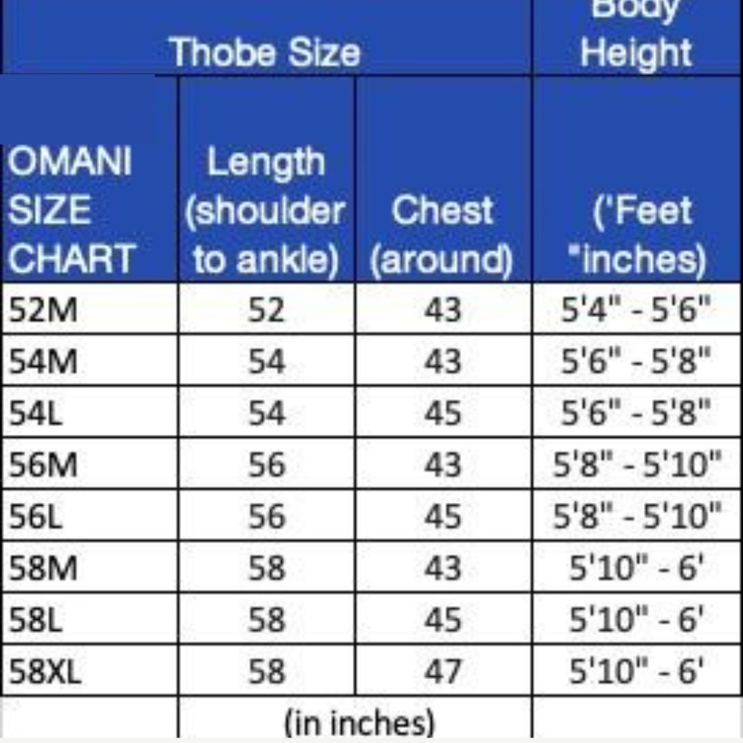 Classic Omani Thobe – Lightweight, Vietnam Fabric, Zip Closure Design