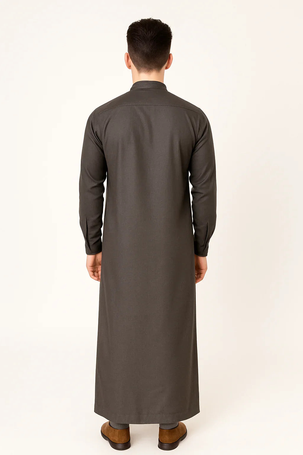 Isliba Men’s Brown Quati Thobe – Premium Vietnam Fabric Islamic Jubba