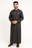 Isliba Men’s Brown Quati Thobe – Premium Vietnam Fabric Islamic Jubba