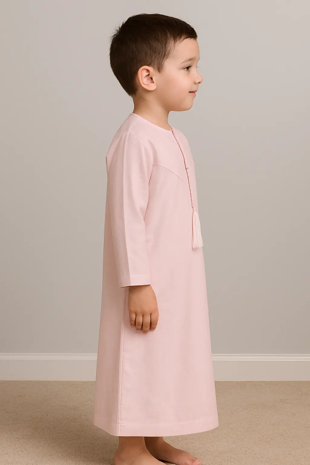 Kids’ Pink Omani Polyester Thobe Jubba – Boys thobe in india - 4-5 year