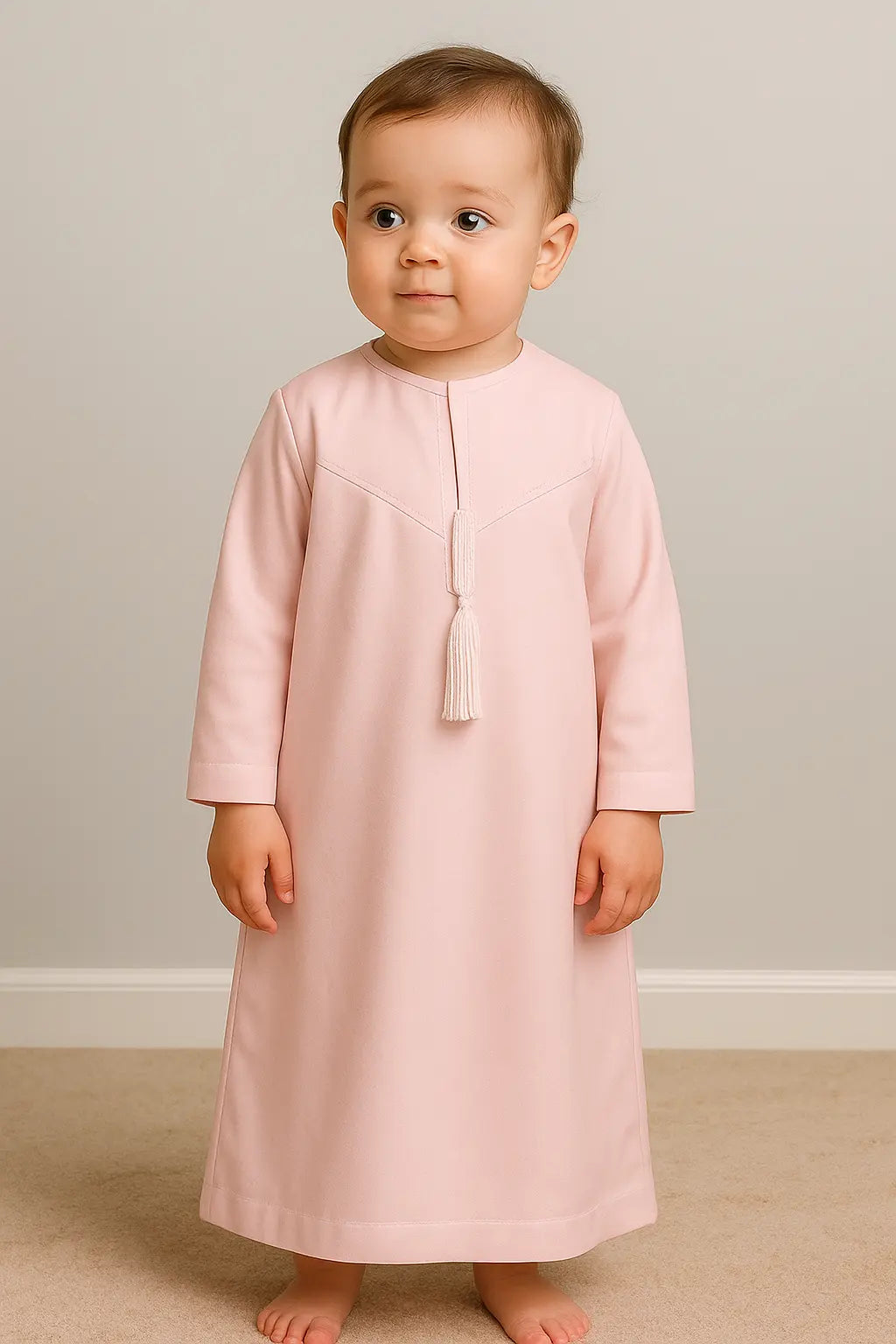 Kids’ Pink Omani Polyester Thobe Jubba – Boys thobe in india - 4-5 year