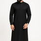 Men’s Quati Thobe Cotton black arabic jubba for men– Premium Vietnam Fabric Islamic Jubba | Isliba - 54