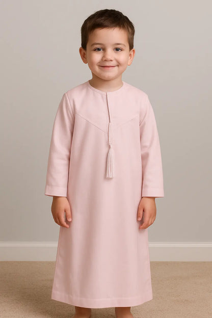 Kids’ Pink Omani Polyester Thobe Jubba – Boys thobe  in india - 4-5 year