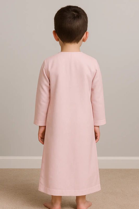 Kids’ Pink Omani Polyester Thobe Jubba – Boys thobe  in india - 4-5 year