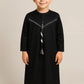 Black Kids Thobe with White Cotton Tassel | Premium Vietnam Fabric for Boys