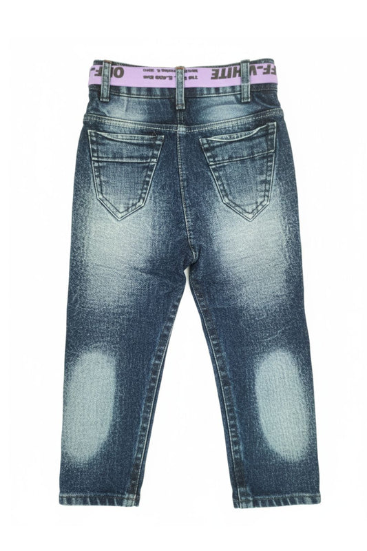 Boys Denim Jeans with Belt | Stylish Printed & Embroidered Casual Jeans for Boys
