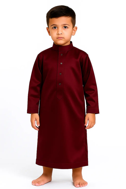 Maroon saudi thobe for boys