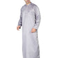 Isliba Men’s Quati Thobe – Grey Islamic Jubba in Premium Vietnam Fabric | Modest Wear for Eid, Namaz & Daily Use