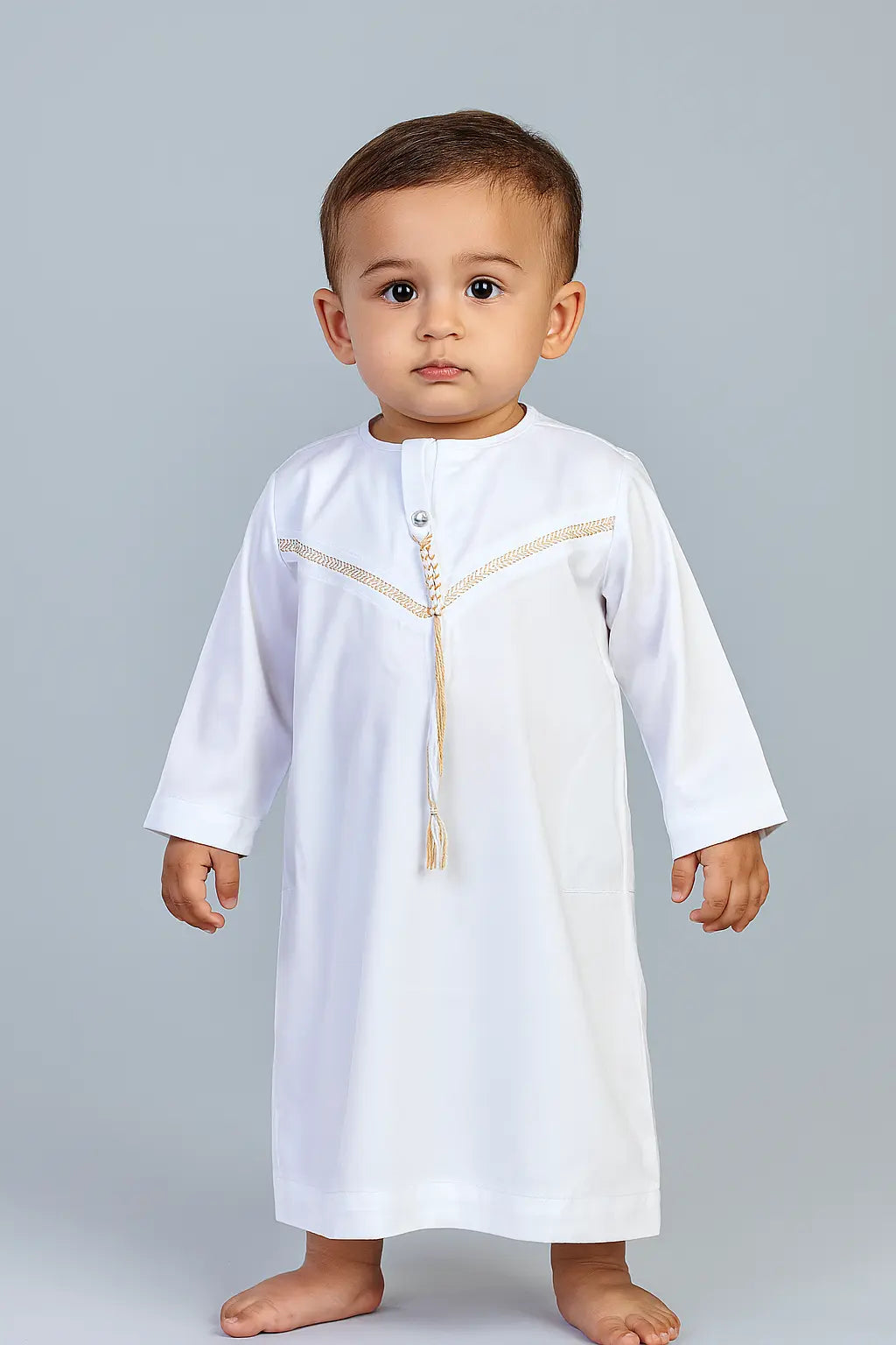 white omani  thobe jubba for 1 year baby boy 