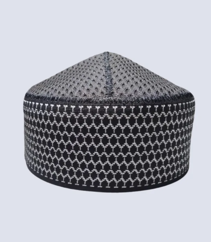 Boys muslim cap Black color with white desgin