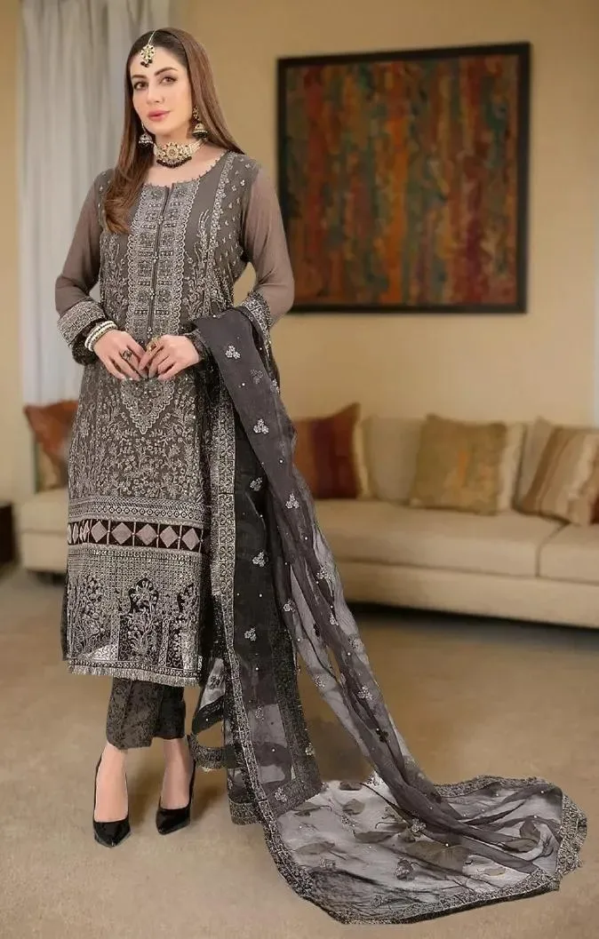 Unstitched Pakistani suits top with Bottom & Dupattaa