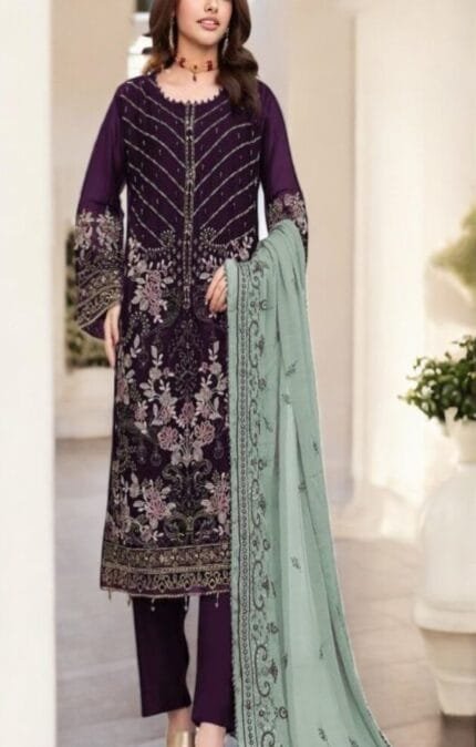 Pakistani Unstitched top withe Bottom & Dupatta suits