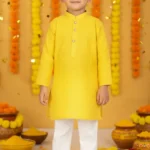 Cotton haldi special kurta for boys Kurta and Pyjama Set |Mandarin Collar Kurta | Schifli Kurta Set Ideal for Wearing Wedding eid etc