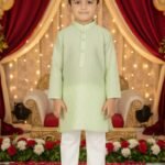 cotton chikankari kurta for baby boy Kurta and Pyjama Set |Mandarin Collar Kurta | Schifli Kurta Set Ideal for Wearing Wedding eid etc