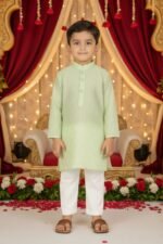 cotton chikankari kurta for baby boy Kurta and Pyjama Set |Mandarin Collar Kurta | Schifli Kurta Set Ideal for Wearing Wedding eid etc