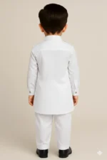 Pathani Suit for Boys | Solid Pathani Kurta Pajama Set | Stylish Ethnic Wear for Kids | Comfortable Cotton Fabric for Weddings and Special Occasions - Image 3