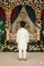 cotton chikankari kurta for baby boy Kurta and Pyjama Set |Mandarin Collar Kurta | Schifli Kurta Set Ideal for Wearing Wedding eid etc - Image 4