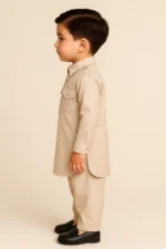 Pathani Suit for Boys | Solid Pathani Kurta Pajama Set | Stylish Ethnic Wear for Kids | Comfortable Cotton Fabric for Weddings and Special Occasions - Image 2