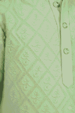cotton chikankari kurta for baby boy Kurta and Pyjama Set |Mandarin Collar Kurta | Schifli Kurta Set Ideal for Wearing Wedding eid etc - Image 2