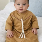 Omani Jubba for Baby Boys & Kids (6 Months – 6 Years) | Premium Cotton Polyester Blend Shiny Fabric | Lightweight Arabic Thobe for Kids | Best for Eid, Ramadan