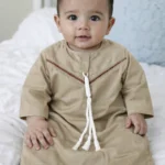 Baby Boy Cotton Jubba Thobe | Arabic Jubba for kids Boy | Arab Sheikh Dress for Baby Boy | Eid & Ramadan Dress for Kids Olive Beige