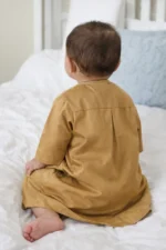 Omani Jubba for Baby Boys & Kids (6 Months – 6 Years) | Premium Cotton Polyester Blend Shiny Fabric | Lightweight Arabic Thobe for Kids | Best for Eid, Ramadan - Image 3