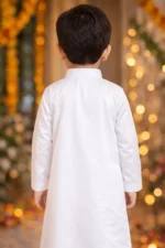 Premium Cotton Arabic Jubba Thobe for Boys | Ramadan & Eid Wear | Soft Comfortable Fabric | Hand-Tailored Stitching | Jubba for Baby Boys & Kids - Image 3