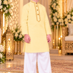 Lihgt yellow short kurta for oby