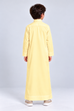 Isliba Light Yellow Thobe for Boys | Full Sleeve Islamic Jubba for Kids