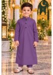Isliba Purple Thobe for Boys | Full Sleeve Islamic Jubba for Kids | Traditional Muslim Wear for Eid, Ramadan & Daily Wear