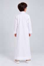 Isliba White Thobe for Boys | Full Sleeve Islamic Jubba for Kids