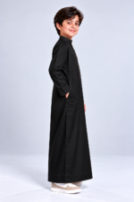 Isliba Black Thobe for Boys | Full Sleeve Islamic Jubba for Kids - Image 2