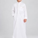 Isliba White Thobe for Boys | Full Sleeve Islamic Jubba for Kids
