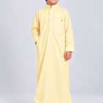 Isliba Light Yellow Thobe for Boys | Full Sleeve Islamic Jubba for Kids
