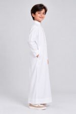 Isliba White Thobe for Boys | Full Sleeve Islamic Jubba for Kids