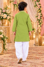 Embroidered  Short kurta Pajama for Boys | Wedding Wear Ethnic Outfit for Kids | Traditional Kurta Set for Wedding & Festive Occasions - Image 3