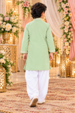 Embroidered Short kurta Pajama for Boys | Wedding Wear Ethnic Outfit for Kids | Traditional Kurta Set for Wedding & Festive Occasions - Image 3